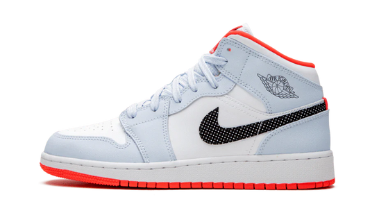 Air Jordan 1 Mid Half Blue Polka Dot Swoosh