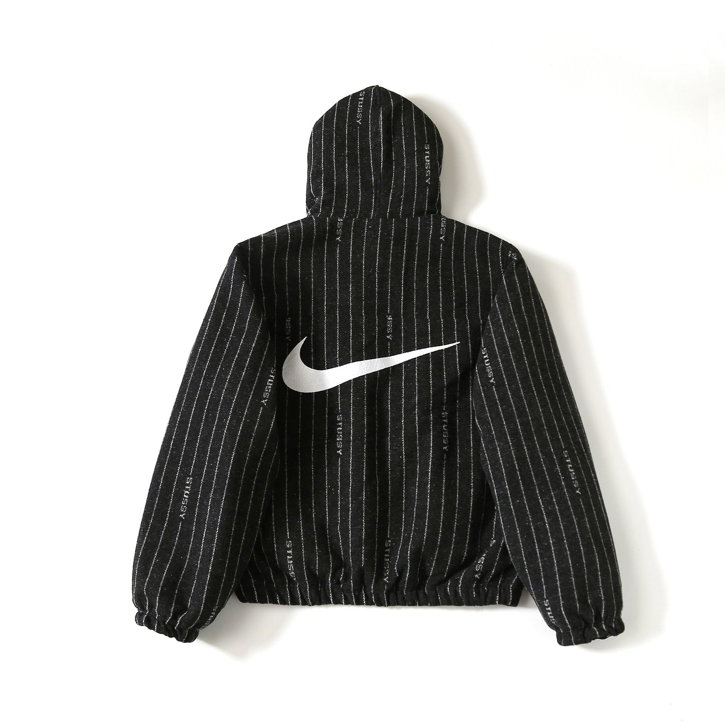 Stüssy x Nike Hooded Jacket  Black Pinstripe