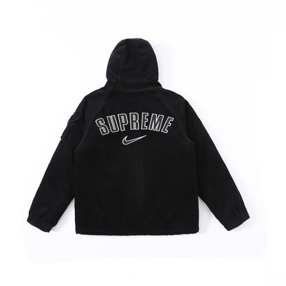 Nike Corduroy Hooded Jacket Black